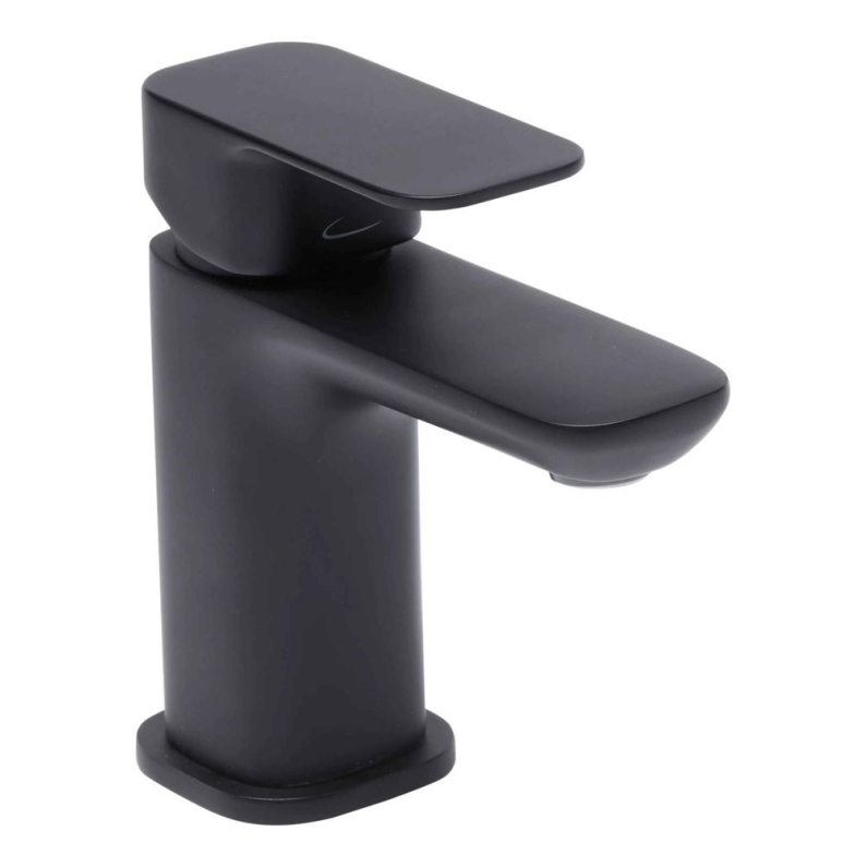 Haze Black Basin Mixer Tap With Click Waste