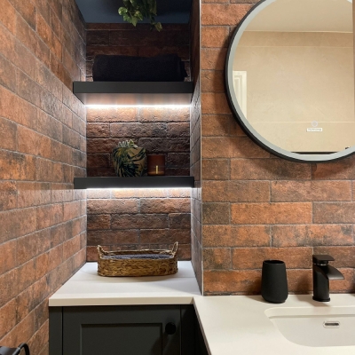 Jerica Brick Slip Marron Matt Porcelain Tile 28x7.5cm