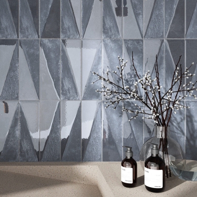 Metro Polar Blue Ceramic Gloss Wall Tile 30x10cm