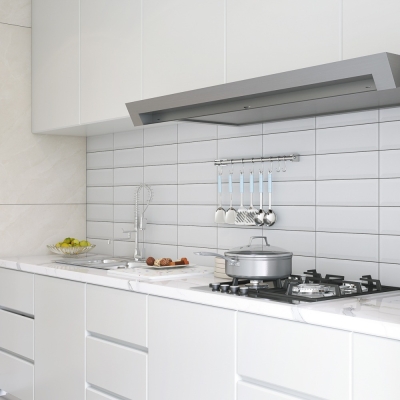 Metro XL White Bevelled Ceramic Matt Tile 30x10cm