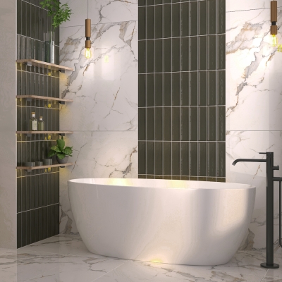 Nara Oliva Gloss Ceramic Wall Tile 30x7.5cm