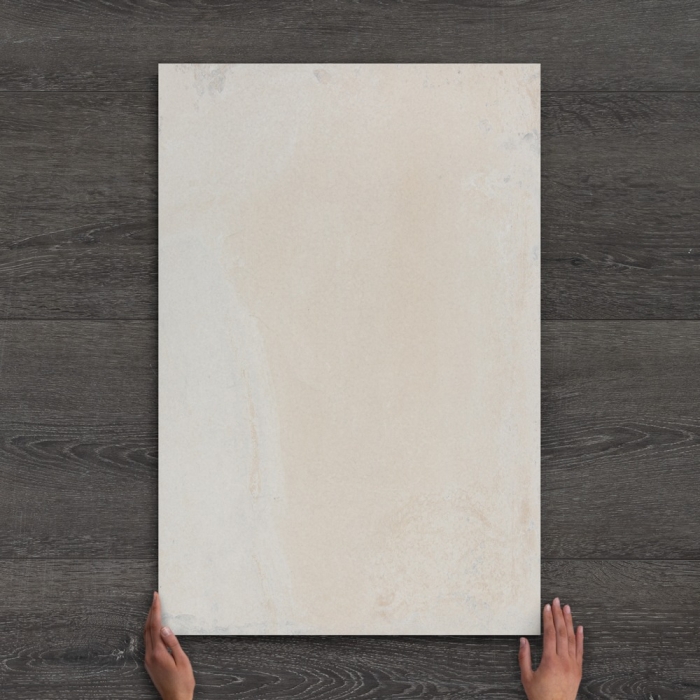 Outdoor Pacific Cream Marble-Effect Matt Porcelain Tile 90x60cm