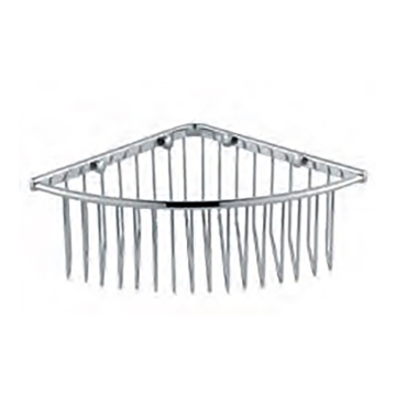 Corner Shower Basket Chrome Brass 20.6x20.6cm