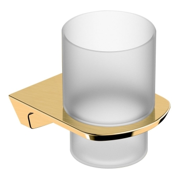 Petit Brushed Gold Square Tumbler Holder