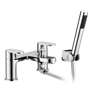 Series P Chrome Bath Filler Tap With Shower Mixer Handset