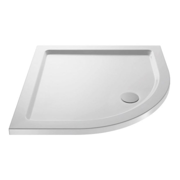 Slim White Curve Waste Right-Handed Offset Quadrant Shower Tray 100x80cm