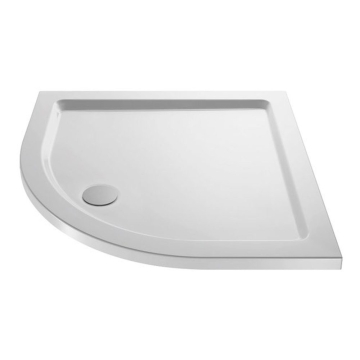 Slim White Edge Waste Left-Handed Offset Quadrant Shower Tray 90x80cm