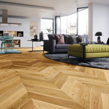 Engineered Wood - Barista Crema Chevron/ Caramel Brushed Matt Varnished 72.5x13cm