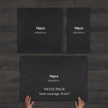 Black Limestone Paving Hand-Cut Calibrated Patio Pack 15.12m&sup2;