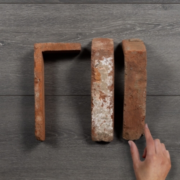 Reclaimed Brick Slips Corner Piece Red 240x155x55x20mm