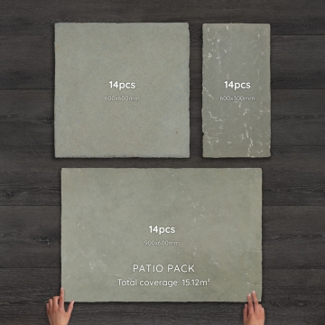 Kota Green Limestone Paving Hand-Cut Natural Patio Pack 15.12m²