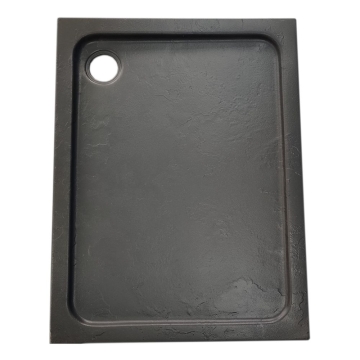 Lusino Slate Centre Waste 3D Effect Rectangle Shower Tray 160x80cm