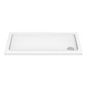 Slim White Corner Waste Slip-Resistant Rectangle Shower Tray 100x80cm