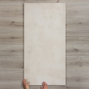 Arkana Crema Concrete-Effect Polished Porcelain Tile 120x60cm