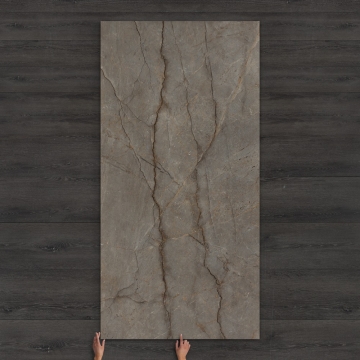 Levanto Natural Dark Marble-Effect Polished Porcelain Tile 240x120cm