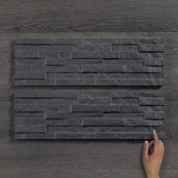 Brickstone Black Porcelain Wall Tile 52x17cm