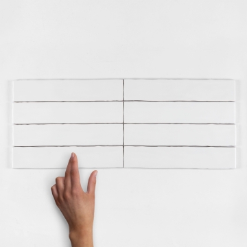 Downtown Blanco Gloss Ceramic Wall Tile 25x5cm