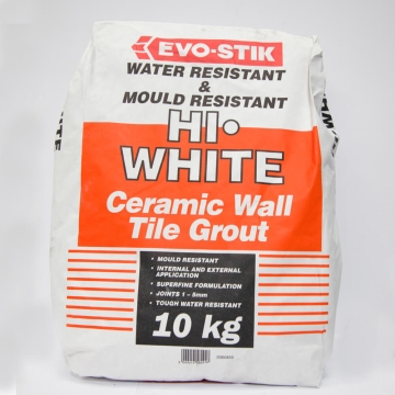 Evo-Stik HI-White Antibacterial Ceramic Wall Tile Grout 10kg