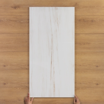 Lasa Bianco Marble-Effect Polished Porcelain Tile 120x60cm