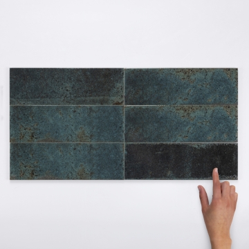 Metro Alma Verde Gloss Porcelain Wall Tile 30x10cm