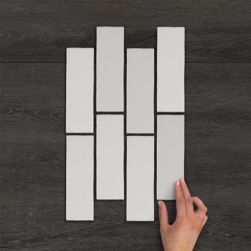 Metro Borgo Soft Grey Gloss Porcelain Wall Tile 20x6.5cm