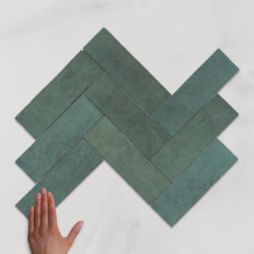 Metro Nolita Verde Gloss Porcelain Wall Tile 20x6.5cm