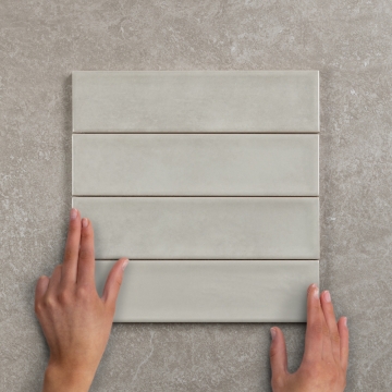 Nara Gris Gloss Ceramic Wall Tile 30x7.5cm