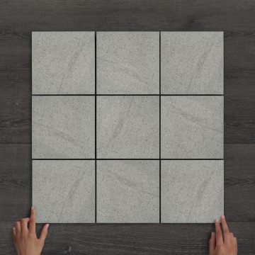 Outdoor Porcelain Cobble Aran Grey Natural Tile 20x20cm