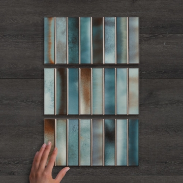 Borealis Aqua Décor Gloss Ceramic Tile 30x15cm