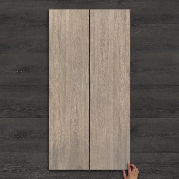 Outdoor Riverwood Smoke Wood-Effect Matt Porcelain Tile 120x30cm