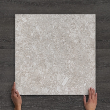 Outdoor White Terazzo-Effect Matt Porcelain Tile 60x60cm