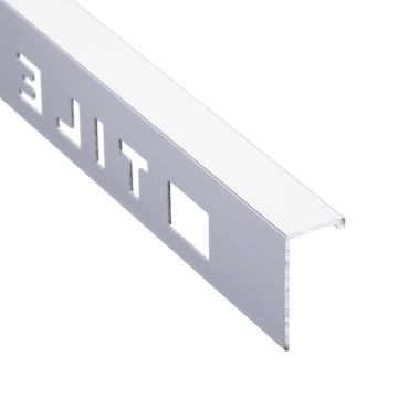 10mm Bright Silver Polished Square Edge Tile Trim 2.4m