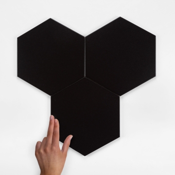 Hexagon Basic Black Porcelain Tile 25x22cm