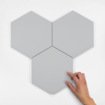 Hexagon Basic Silver Porcelain Tile 25x22cm