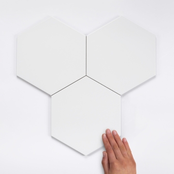 Hexagon Basic White Porcelain Tile 25X22cm