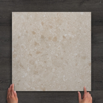 Cippo Ivory Terrazzo-Effect Matt Porcelain Tile 60x60cm