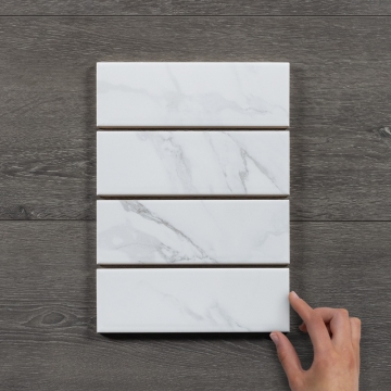 Alba Carrara Ceramic Wall Tile 22.5x7.5cm