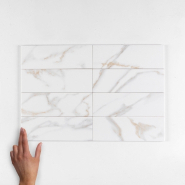 Athenas Gold Ceramic Wall Tile 22.5x7.5cm