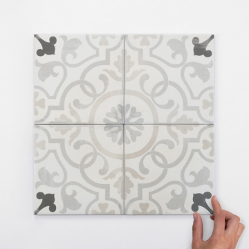 Decor Linked Pattern Matt Porcelain Tile 18.7x18.7cm