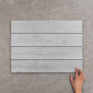 Yosemite Wood-Effect Gris Placket Matt Porcelain Tile 44x8cm