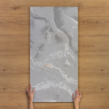 Onyx Azul Marble-Effect Gloss Porcelain Tile 120x60cm