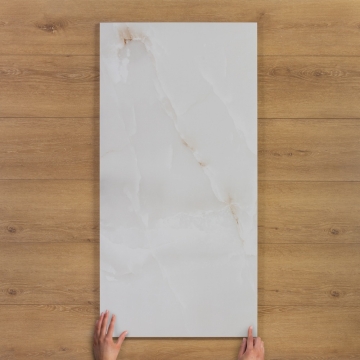 Onyx Bianco Marble-Effect Matt Porcelain Tile 120x60cm