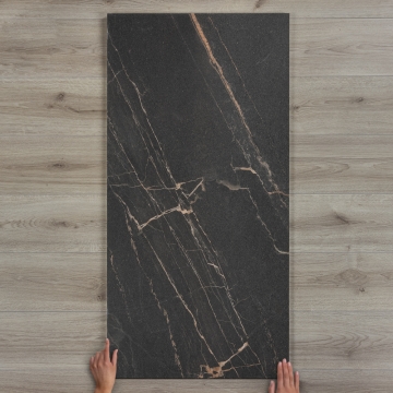 Agora Midnight Marble-Effect Matt Porcelain Tile 120x60cm