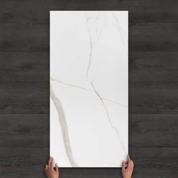 Imperial White Marble-Effect Matt Porcelain Tile 120x60cm