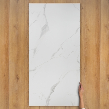 Swiss White Endless Marble-Effect Gloss Porcelain Tile 160x80cm