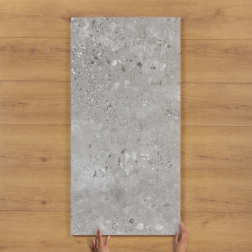 Udino Grey Terrazzo-Effect Matt Porcelain Tile 120x60cm