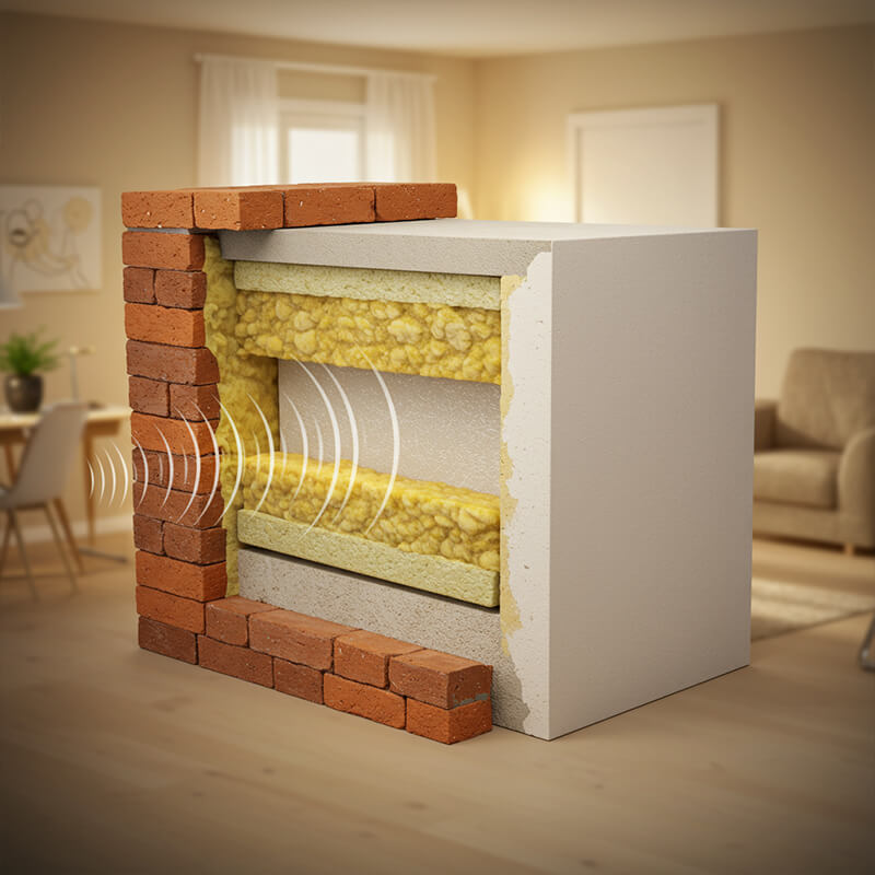 Cavity wall with insulation