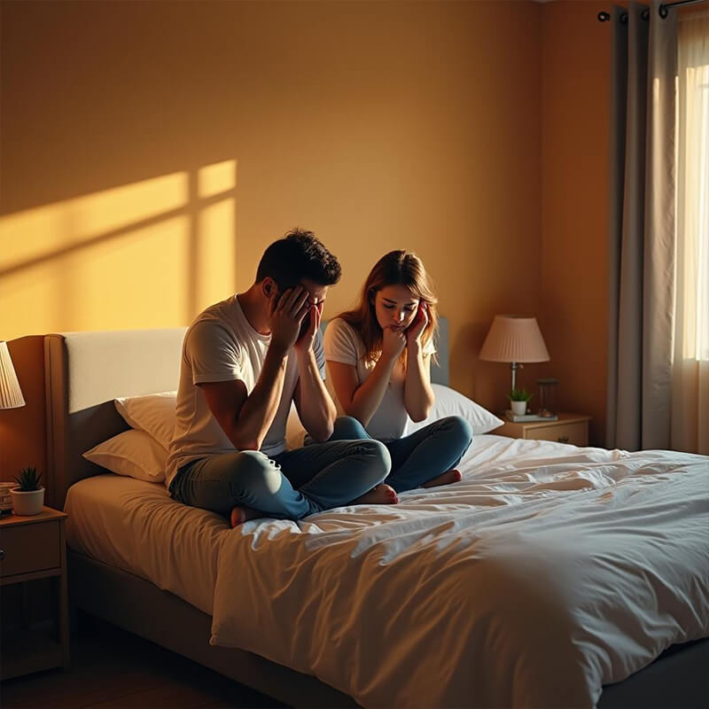 Acoustic panels installed on a living room wall for soundproofing against noisy neighbors.